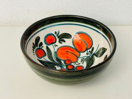 Vintage Keramik-Schüssel, handbemalt & signiert, Ø 18 cm